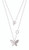 STERLING SILVER BUTTERFLY HALF PAVE PENDANT