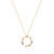 Gold Maureen O’Hara eclectic pendant necklace featuring a circular design with mixed crystals and pearl accents on an adjustable chain.