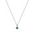 Silver Round Emerald Stone W/Pave Bale Pendant