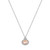 Silver Oval Pink Stone W/Clear Surround Pendant
