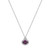 Silver Oval Purple Stone W/Clear Surround Pendant