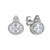 Silver Oval Clear Stone Earring