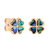 Trinity - Shell Clover Stud Earrings Gold