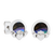 Trinity - Shell Claddagh Stud Earrings Silver