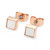June - Rose Gold Square Birthstone Earrings - Pearl