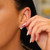 Silver Round Stud Earrings With Pave Bale