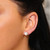 Rose Gold Cz Circle With Pearl Earrings