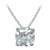 Silver Square Drop Pendant With Clear Stone