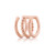 Romi Rose Gold Chain, Triple Plain & Beaded Cuff Earring Set