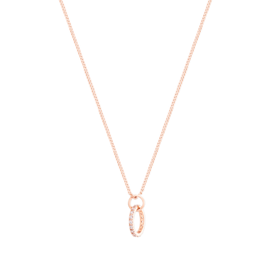 CIRCLE PAVE ROSE GOLD RING PENDANT