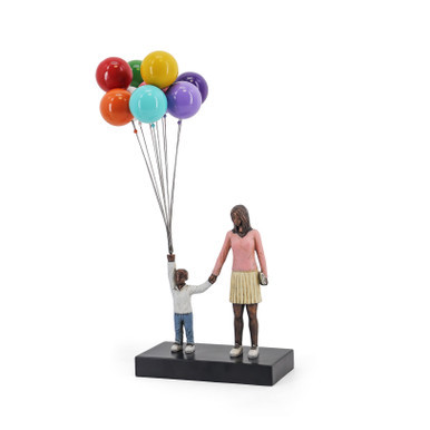 David McGlynn Sculpture - Mum & Boy "Grateful"