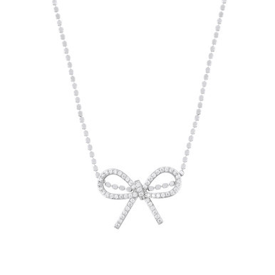Tc Bow - Ball Chain Necklace Silver