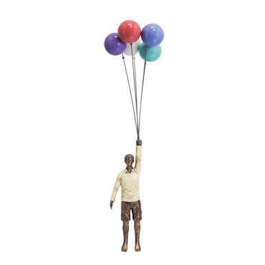 David McGlynn Sculpture - Single Man with 5 Balloons