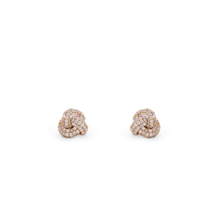TC Love Knot - Pave Knot Earrings Gold