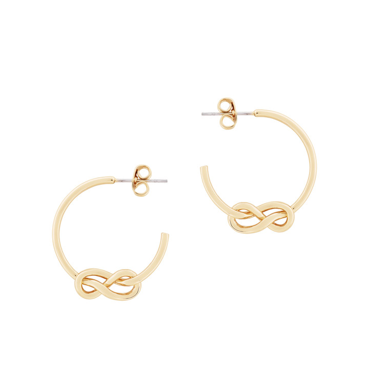 TC Love Knot - Mini Hoop Earrings Gold