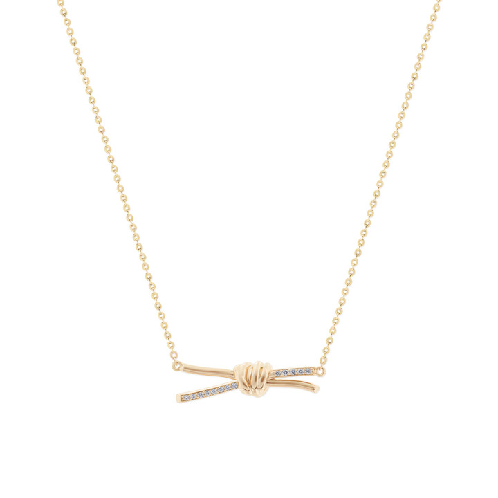TC Love Knot - CZ Inset Pendant Gold