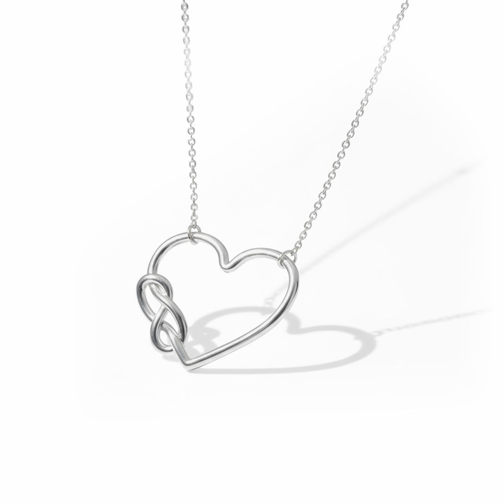 TC Love Knot - Heart & Knot Pendant Silver
