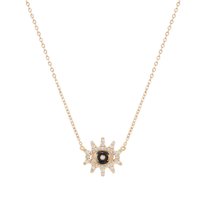 Tc Evil Eye Cz Inset Pendant Gold