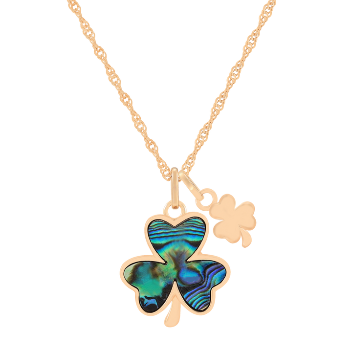 Trinity - Shell Shamrock Pendant Gold