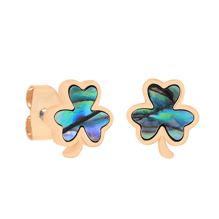 Trinity - Shell Shamrock Stud Earrings Gold