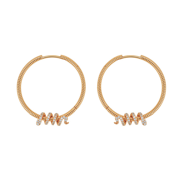 Tc Snake Hoop Earrings & Snake Gold