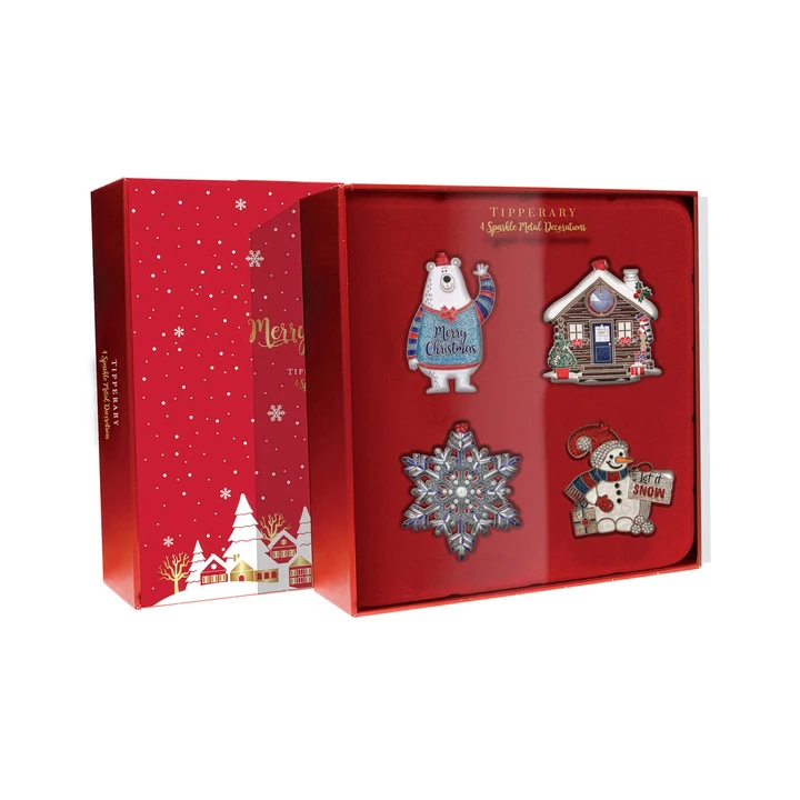 NEW Sparkle Winter Wonderland Set of 4 Decorations