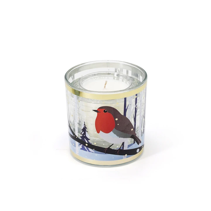NEW Winter Robin Peace & Joy Led Candle