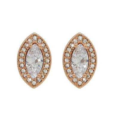 Rose Gold Marquise Cut Earrings
