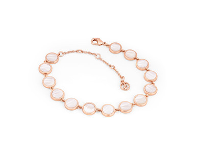 MOTHER OF PEARL FULL MOON BRACELET - ROSE GOLD