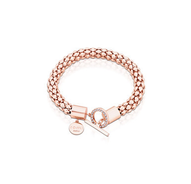 Romi Rose Gold Popcorn Chain Bar Bracelet