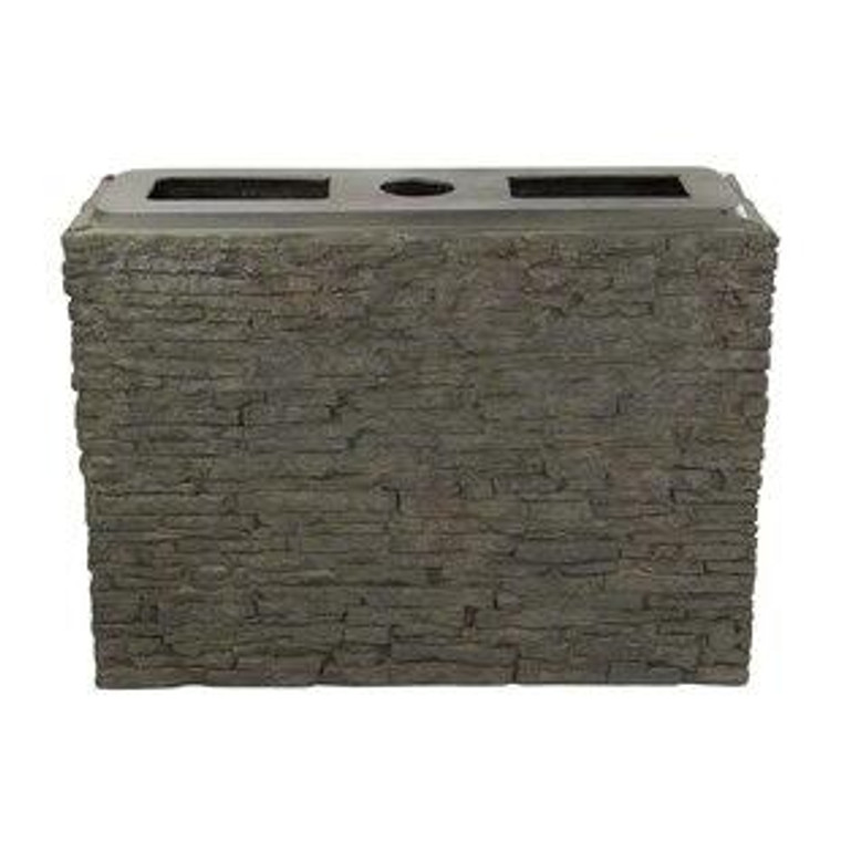 Large Straight Stacked Slate Wall Base