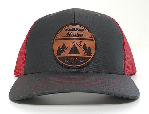 baseball cap with leather patch