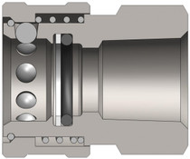 Dixon 6VF6-SS-E 3/4" H-COUPLER, 3/4" NPTF, 316SS, U Body Material: 316 STAINLESS Body Size: 3/4"