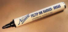 Nissen FIBKB Black Feltip Ink Marker-Broad, 12/Pk