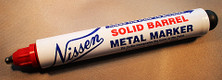 Nissen SBREM Red Solid Barrel Metal Marker, 3/32" Point Size, 48/Case