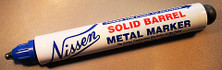 Nissen SBBUM Blue Solid Barrel Metal Marker, 3/32" Point Size, 48/Case