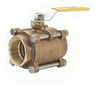 Legend Valve 101-245 1" T-1500 IPS Three Piece Ball Valve, Full Port, Bronze