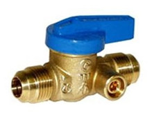 Legend Valve 102-522 3/8" Flare X 3/8" Flare T-3100 Gas Ball Valve, Lever Handle w/ Side Tap