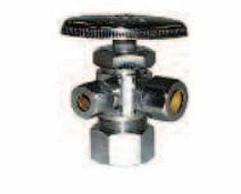 Legend Valve 114-423 1/2"F X 3/8" OD X 1/4"OD T-587 Multi-Turn Dual Outlet Valve