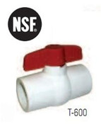 Legend Valve 201-443 1/2" T-600 PVC Ball Valve, NSF Approved, Compact