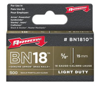 Arrow Fastener BN1810 Genuine 5/8-Inch Brown Brad Nails, 500-pack