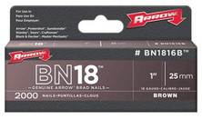 Arrow Fastener BN1816B 1-Inch, 18 Gauge Brown Brad Nails, 2000/Pack