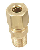 Dwyer A-324 Compression fitting, brass 1/8" NPT to 1/4" metal tubing