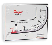 Dwyer MARK II MM-180 Molded plastic manometer, 0-180 mm w.c., blue oil