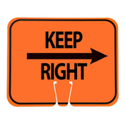 Cortina 03-550-AKRW EZ-IMS - Keep Right w/Arrow Symbol (black on white)