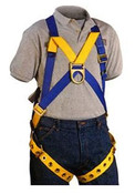 Harness, lightweight, polyester, tongue buckle leg straps, sub-pelvic, Front D-rings