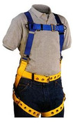 Harness, lightwright, polyester, tongue buckle leg straps/waist belt, quick connect chest strap