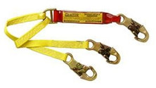 Lanyard, 100% tie-off, Energy Absorbing, #3155 on each (3) end, 6' (+/- 1.30 per ft)