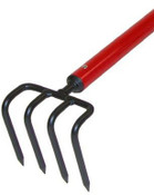 Midwest Rake 42680 4-Prong Right Angle Cultivator, 60" Red AH