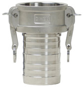Dixon G100-C-ALCR 1" Global Alum Type C Fem Coupler x Machined Hose Shank, Crimp Style
